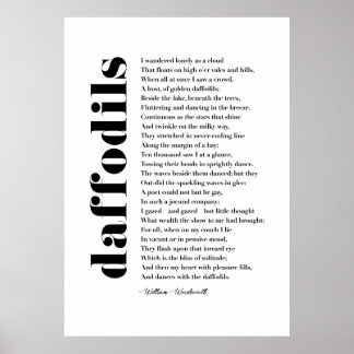 Ik liep eenzaam als Cloud door William Wordsworth Poster