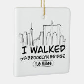 Ik liep naar de Brooklyn Bridge, NYC Keramisch Ornament (Rechts)