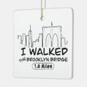 Ik liep naar de Brooklyn Bridge, NYC Keramisch Ornament (Links)