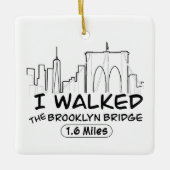 Ik liep naar de Brooklyn Bridge, NYC Keramisch Ornament (Voorkant)