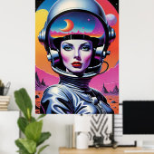 Ik liet mijn hart achter in de ruimte poster (Thuiskantoor)