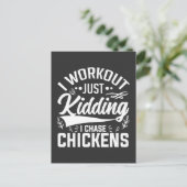 Ik loop gewoon een grapje te maken ik jagen kippen briefkaart (Staand voorkant)