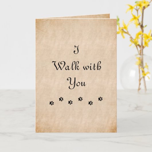 Ik loop met jullie sympathiegedicht. kaart (Gele Bloem)