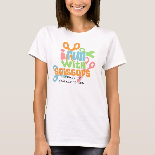 Ik loop met schaar.... t-shirt (Voorkant)