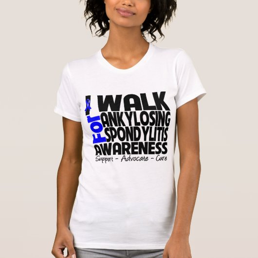 Ik loop naar het bewustzijn van de ziekte Ankylosi T-shirt (Voorkant)