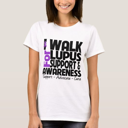 Ik loop naar Lupus Bewustheid T-shirt (Voorkant)