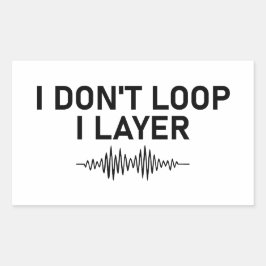 Ik loop niet in laagje minimale muziek rechthoekige sticker