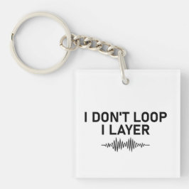 Ik loop niet in laagje minimale muziek sleutelhanger