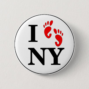 Ik loop NY Ronde Button 5,7 Cm