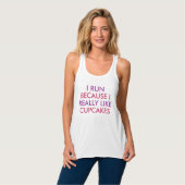 Ik loop omdat ik echt van gezegde van cupcakes hou tanktop (Volledige Voorkant)