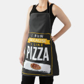 Ik loop omdat ik graag Pizza Funny Novelty zie lop Schort (Insitu)