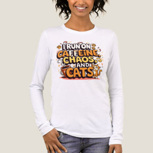 Ik loop op cafeïne, chaos en katten Tri-Blend shirt