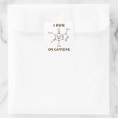 Ik loop op Caffeine Molecule Vierkante Sticker (Tas)