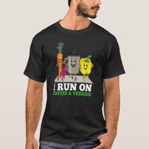 Ik loop op Coffee Veggies Vegan Runner Vegetarian  T-shirt