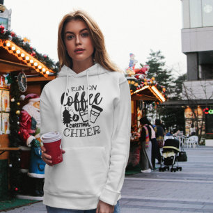 Ik loop op het zwarte script voor koffie en kerstm hoodie