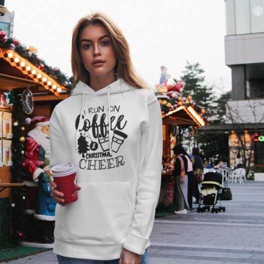 Ik loop op het zwarte script voor koffie en kerstm hoodie