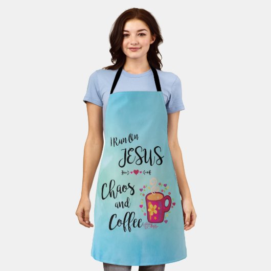 Ik loop op Jezus, Chaos en koffie Schort. Schort (Gedragen)