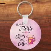 Ik loop op Jezus, Chaos en koffie Sleutelhanger (Voorkant)