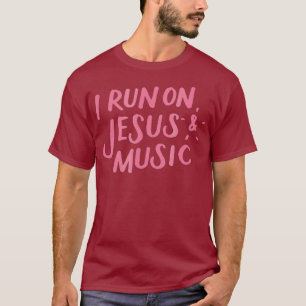 Ik loop op Jezus en Muziek T-shirt grappig Christe