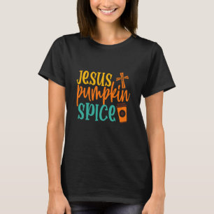 Ik loop op Jezus en Pumpkin-kruid Jezus-witte appe T-shirt