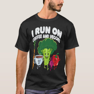 Ik Loop Op Koffie En Groenten Vegan Hardloper Vege T-shirt