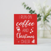 Ik loop op koffie en kerstmis. briefkaart (Staand voorkant)