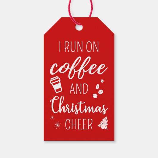Ik loop op koffie en kerstmis. cadeaulabel (Voorkant)
