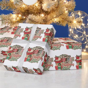 Ik loop op koffie en kerstmis. cadeaupapier