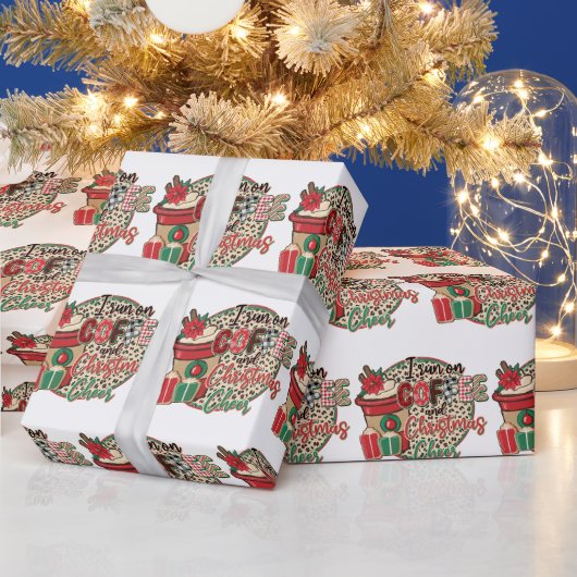 Ik loop op koffie en kerstmis. cadeaupapier (Feestdagen)