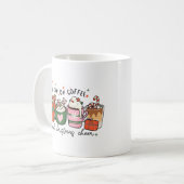 Ik loop op koffie en kerstmis. koffiemok (Voorkant links)
