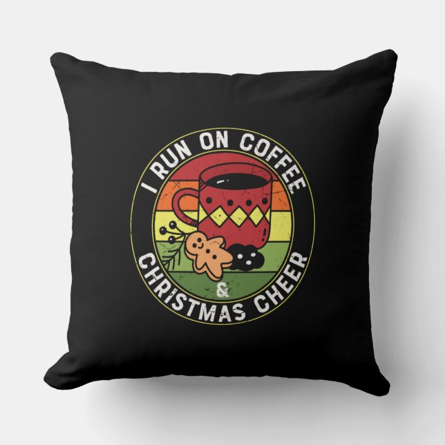 Ik loop op koffie en kerstmis. kussen (Voorkant)