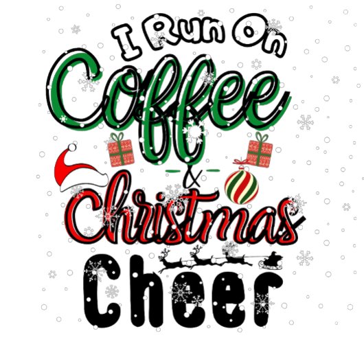 Ik loop op koffie en kerstmis. t-shirt