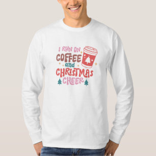Ik loop op koffie en kerstmis. t-shirt