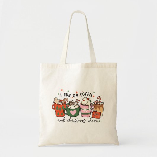 Ik loop op koffie en kerstmis. tote bag (Voorkant)