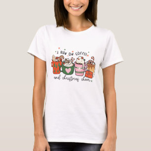 Ik loop op Koffie Kerst Vrolijkheid Grappige Kerst T-shirt