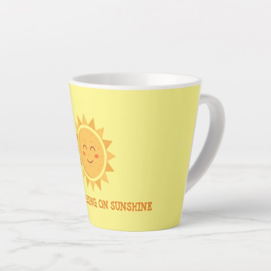 Ik loop op zonneschijn... met twee tonnen tweetone latte mok (Rechterhoek)