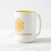 Ik loop op zonneschijn twee Toon. Tweekleurige Koffiemok (Voorkant rechts)