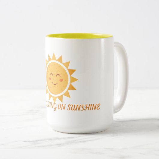 Ik loop op zonneschijn twee Toon. Tweekleurige Koffiemok (Voorkant rechts)