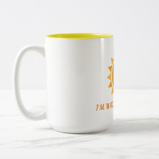 Ik loop op zonneschijn twee Toon. Tweekleurige Koffiemok (Links)