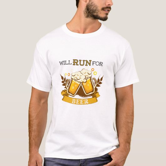 Ik loop voor bier. t-shirt (Voorkant)