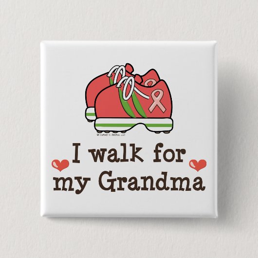 Ik loop voor mijn oma Borstkanker Walk Button (Voorkant)