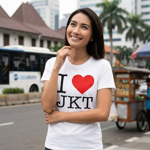 IK LOVE JKT IK HEART JKT JAKARTA INDONESIË T-SHIRT