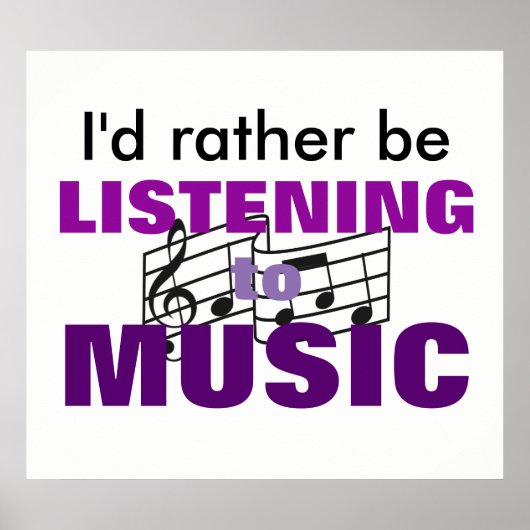 Ik Luister Liever Naar Muziek Poster (Voorkant)