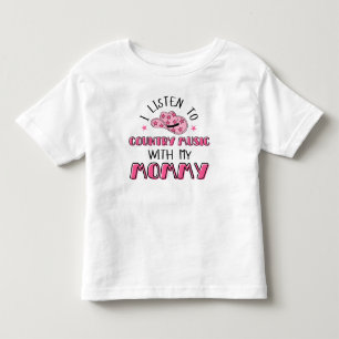 Ik luister naar countrymuziek met mijn mammie kinder shirts