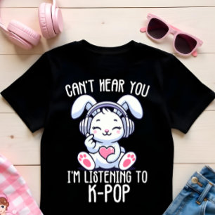 Ik luister naar K-pop Rabbit Finger T-shirt