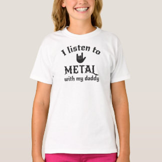 Ik luister naar metaal met mijn papa Heavy Metal P T-shirt