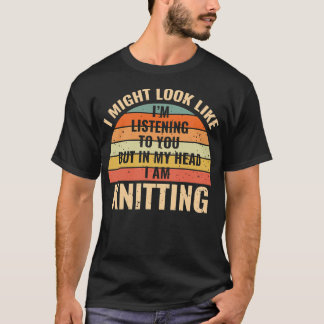 IK Luister Niet In Mijn Hoofd Grappig Brei Cadeau T-shirt