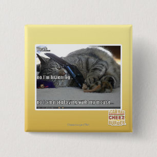 Ik luister vierkante button 5,1 cm