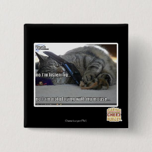 Ik luister vierkante button 5,1 cm