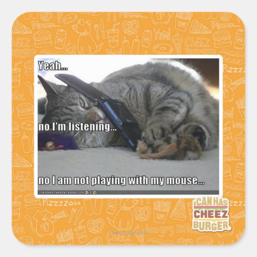 Ik luister vierkante sticker (Voorkant)